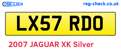 LX57RDO are the vehicle registration plates.