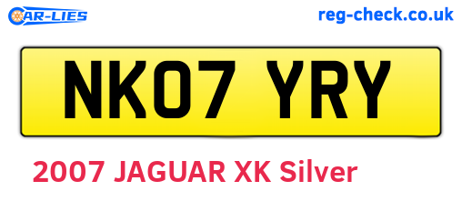 NK07YRY are the vehicle registration plates.
