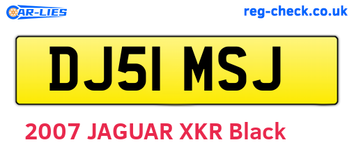 DJ51MSJ are the vehicle registration plates.