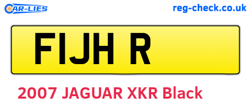 F1JHR are the vehicle registration plates.