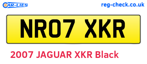 NR07XKR are the vehicle registration plates.