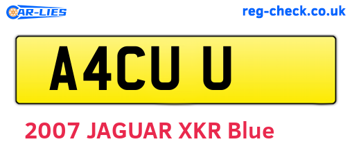 A4CUU are the vehicle registration plates.