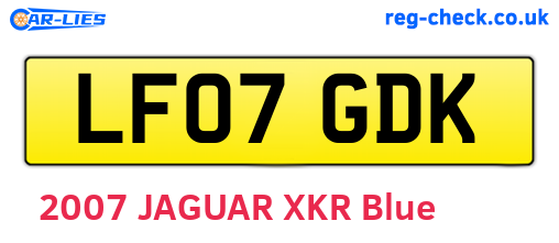 LF07GDK are the vehicle registration plates.