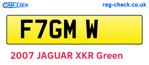 F7GMW are the vehicle registration plates.