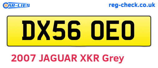 DX56OEO are the vehicle registration plates.