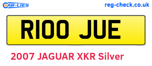 R100JUE are the vehicle registration plates.