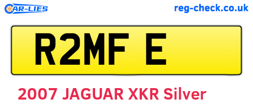 R2MFE are the vehicle registration plates.