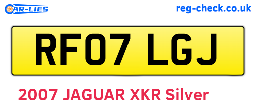 RF07LGJ are the vehicle registration plates.