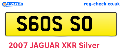 S60SSO are the vehicle registration plates.