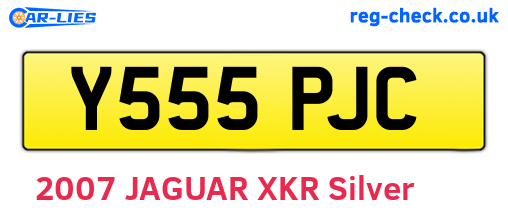 Y555PJC are the vehicle registration plates.