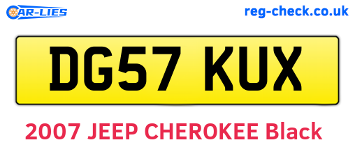 DG57KUX are the vehicle registration plates.