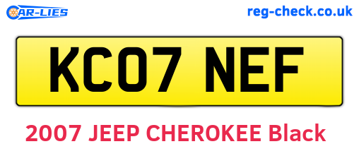KC07NEF are the vehicle registration plates.