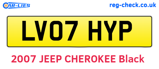 LV07HYP are the vehicle registration plates.