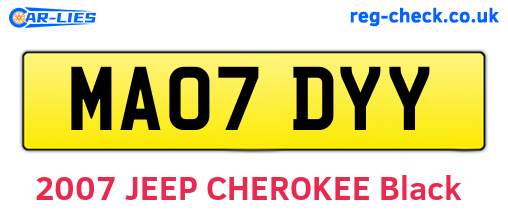 MA07DYY are the vehicle registration plates.
