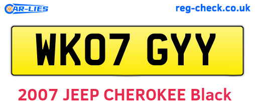 WK07GYY are the vehicle registration plates.