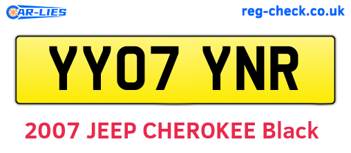 YY07YNR are the vehicle registration plates.