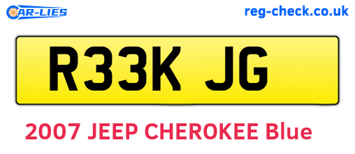 R33KJG are the vehicle registration plates.