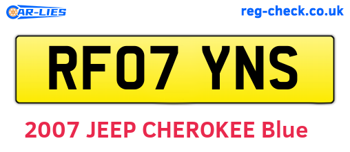 RF07YNS are the vehicle registration plates.