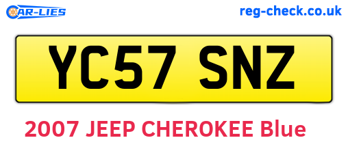 YC57SNZ are the vehicle registration plates.