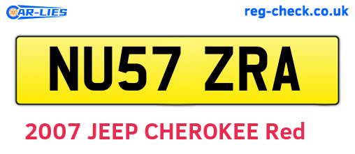 NU57ZRA are the vehicle registration plates.