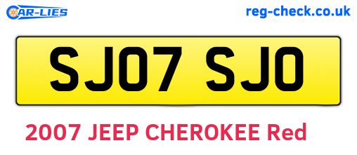 SJ07SJO are the vehicle registration plates.