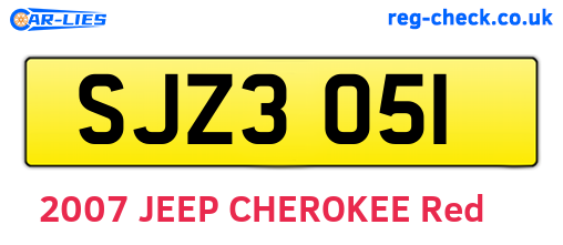 SJZ3051 are the vehicle registration plates.