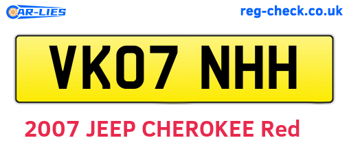 VK07NHH are the vehicle registration plates.