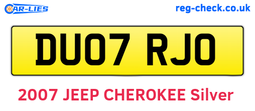 DU07RJO are the vehicle registration plates.