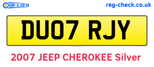 DU07RJY are the vehicle registration plates.