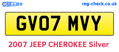 GV07MVY are the vehicle registration plates.