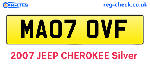 MA07OVF are the vehicle registration plates.