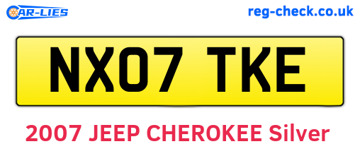 NX07TKE are the vehicle registration plates.
