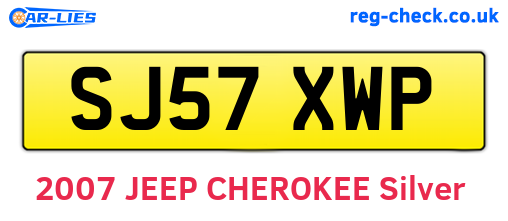 SJ57XWP are the vehicle registration plates.
