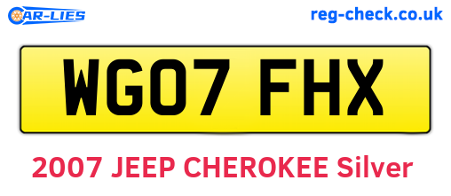 WG07FHX are the vehicle registration plates.