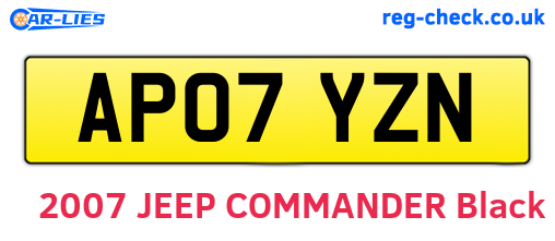 AP07YZN are the vehicle registration plates.
