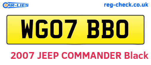 WG07BBO are the vehicle registration plates.