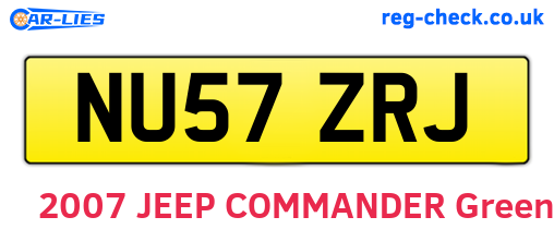 NU57ZRJ are the vehicle registration plates.