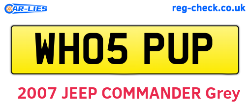 WH05PUP are the vehicle registration plates.