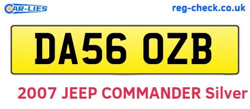 DA56OZB are the vehicle registration plates.