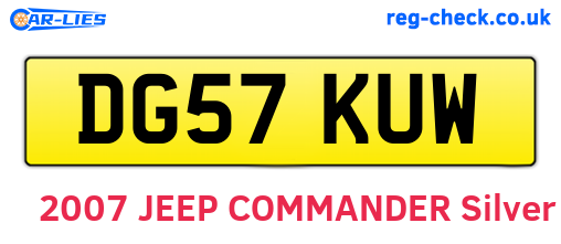 DG57KUW are the vehicle registration plates.
