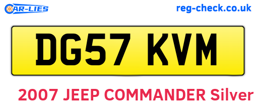DG57KVM are the vehicle registration plates.