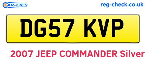 DG57KVP are the vehicle registration plates.