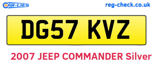 DG57KVZ are the vehicle registration plates.