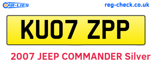 KU07ZPP are the vehicle registration plates.