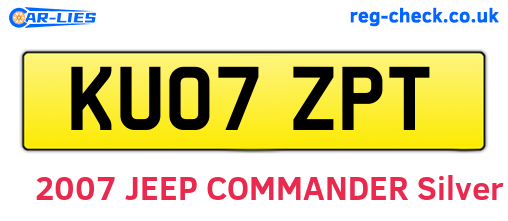 KU07ZPT are the vehicle registration plates.