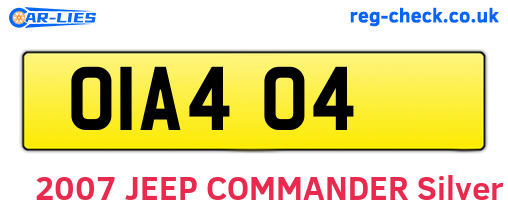 OIA404 are the vehicle registration plates.