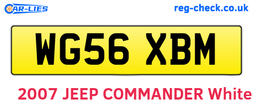 WG56XBM are the vehicle registration plates.