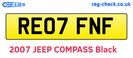 RE07FNF are the vehicle registration plates.