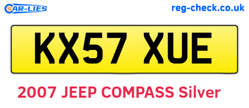 KX57XUE are the vehicle registration plates.
