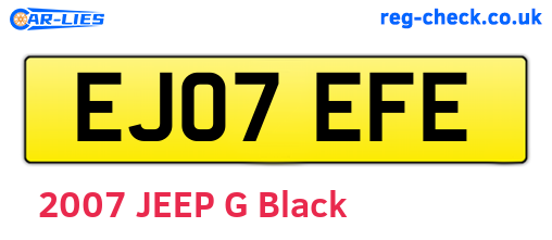 EJ07EFE are the vehicle registration plates.
